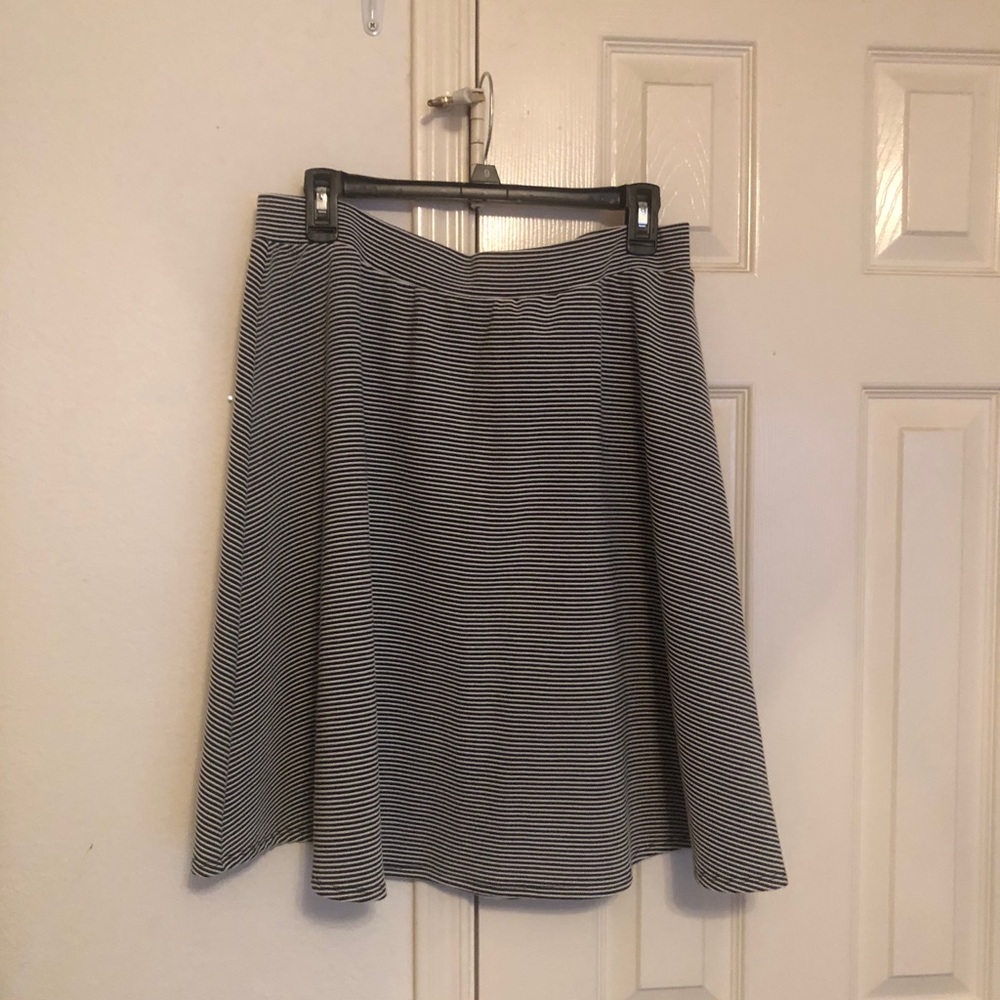 Black & White Striped Skater Skirt